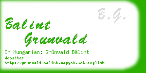 balint grunvald business card